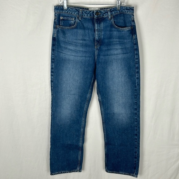 Fat Face Uk Sutton Straight Jeans Medium Wash Button Fly -Size 12S - Picture 1 of 11